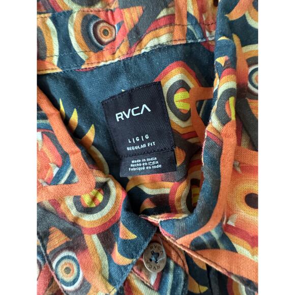 NEW w/TAGS RVCA Redondo Short Sleeve Shirt for Men Tribal Island Large - Picture 6 of 9